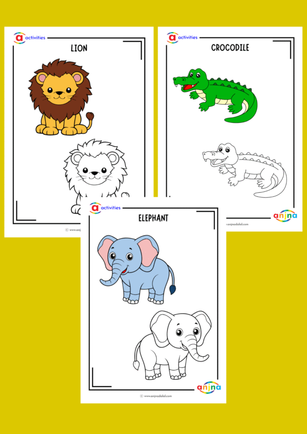 Wild Animals Coloring Sheets - Image 2
