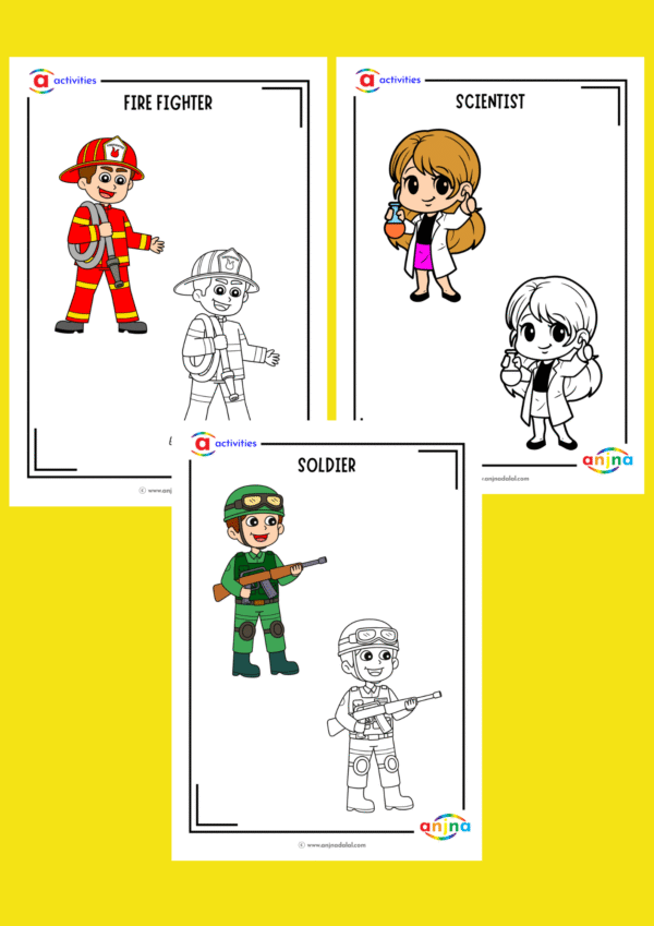 Community Helpers Coloring Sheets - Image 3